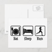 Eat Sleep Run Briefkaart (Voorkant / Achterkant)