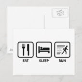 Eat Sleep Run Briefkaart (Voorkant / Achterkant)