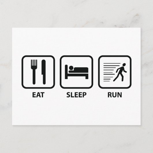Eat Sleep Run Briefkaart (Voorkant)