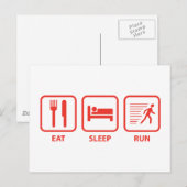 Eat Sleep Run Briefkaart (Voorkant / Achterkant)