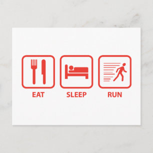 Eat Sleep Run Briefkaart