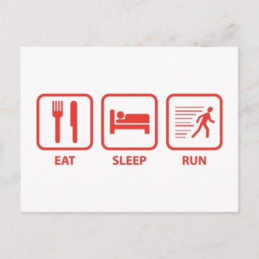 Eat Sleep Run Briefkaart (Voorkant)