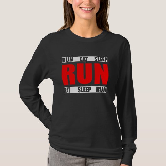 Eat Sleep Run Herhaal Funny Runner Quote T-shirt (Voorkant)