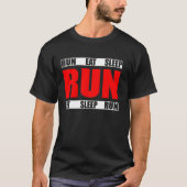 Eat Sleep Run Herhaal Funny Runner Quote T-shirt (Voorkant)