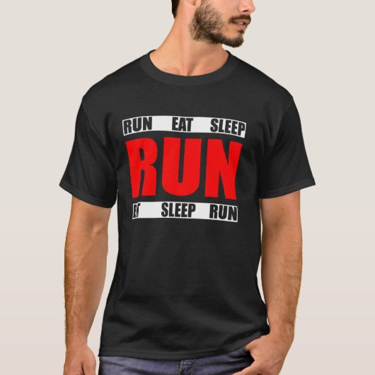 Eat Sleep Run Herhaal Funny Runner Quote T-shirt (Voorkant)