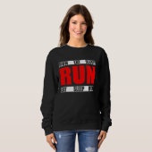 Eat Sleep Run Herhaal Funny Runner Quote Trui (Voorkant volledig)