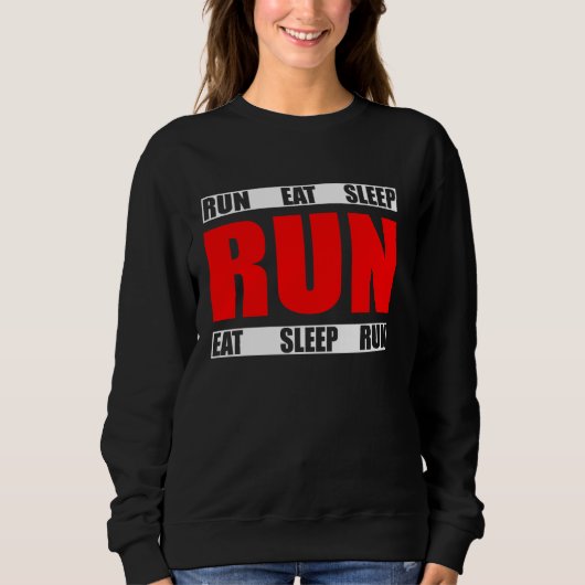 Eat Sleep Run Herhaal Funny Runner Quote Trui (Voorkant)