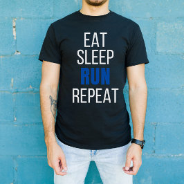 Eat Sleep Run Herhaal, grappig hardloopontwerp T-shirt