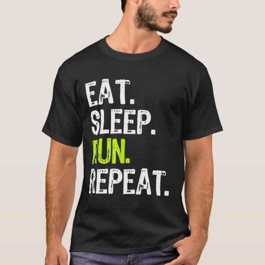Eat Sleep Run Herhaal Hardlopen Runner Grappig Coo T-shirt (Voorkant)