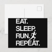 Eat Sleep Run Herhaal Marathon Runner Jogging Spor Briefkaart (Voorkant / Achterkant)