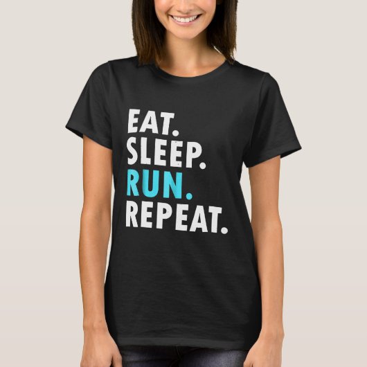Eat Sleep Run Herhaal Marathon Running 5K Runner T T-shirt (Voorkant)