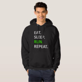 Eat Sleep Run Herhaal Shirt Funny Runner Shirt (Voorkant volledig)
