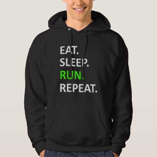 Eat Sleep Run Herhaal Shirt Funny Runner Shirt (Voorkant)