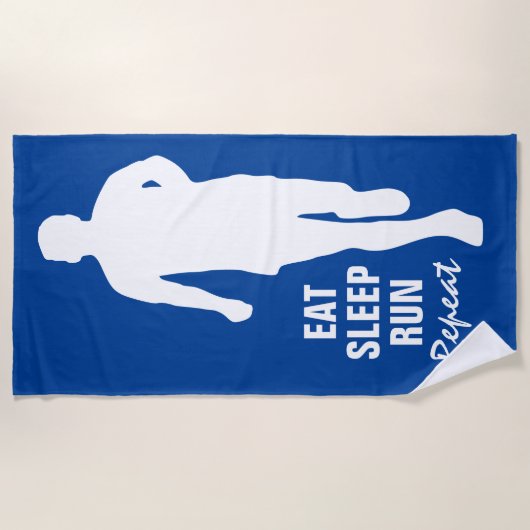 EAT SLEEP RUN HERHAALT grappige handdoek (Voorkant)