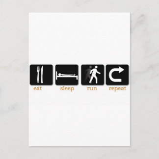 Eat Sleep Run Herhalen Briefkaart