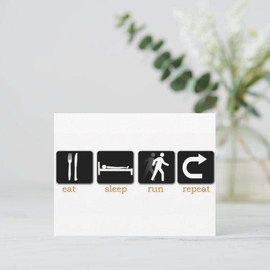 Eat Sleep Run Herhalen Briefkaart (Staand voorkant)