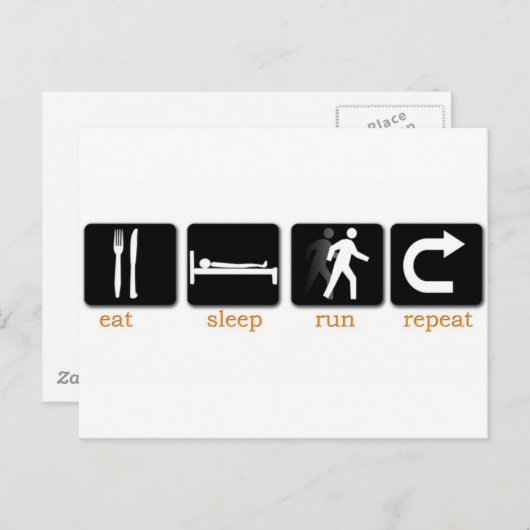 Eat Sleep Run Herhalen Briefkaart (Voorkant / Achterkant)
