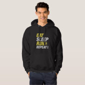 Eat Sleep Run Herhalen Hoodie (Voorkant volledig)