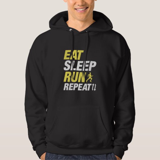Eat Sleep Run Herhalen Hoodie (Voorkant)