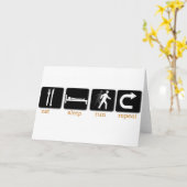 Eat Sleep Run Herhalen Kaart (Gele Bloem)