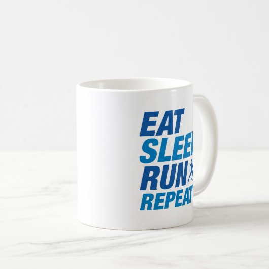 Eat Sleep Run Herhalen Koffiemok (Voorkant rechts)