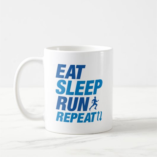 Eat Sleep Run Herhalen Koffiemok (Links)