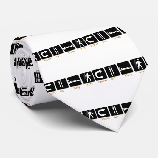 Eat Sleep Run Herhalen Stropdas (Opgerold)