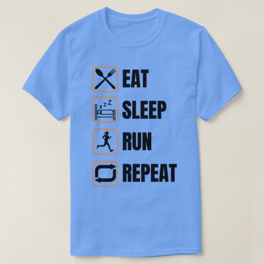 Eat Sleep Run Herhalen T-shirt (Design voorkant)