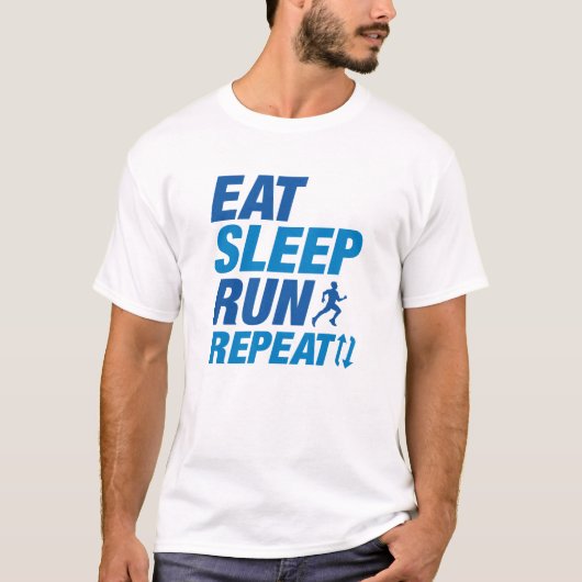 Eat Sleep Run Herhalen T-shirt (Voorkant)