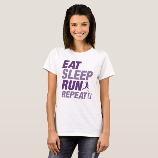 Eat Sleep Run Herhalen T-shirt (Voorkant volledig)