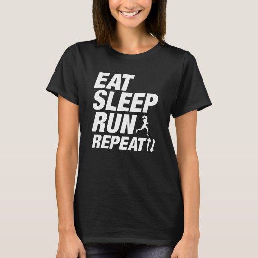 Eat Sleep Run Herhalen T-shirt (Voorkant)