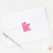 Eat Sleep Run Herhalen Vierkante Sticker (Envelop)
