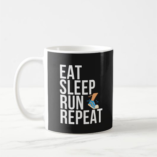 Eat Sleep Run Herhalen - voor hardlopers Koffiemok (Links)