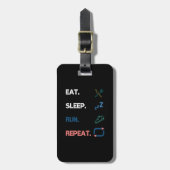 Eat Sleep Run Herhaling marathonloop Sprin Bagagelabel (Voorkant verticaal)