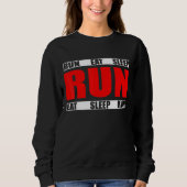Eat Sleep Run Herhaling - Runner Quote Trui (Voorkant)
