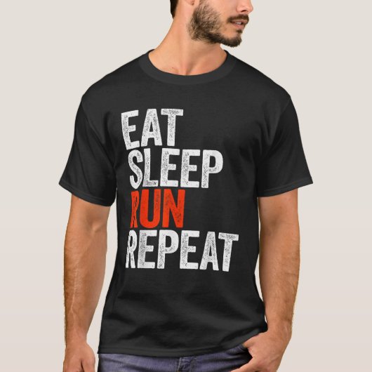 Eat Sleep Run Herhaling Runner T-shirt (Voorkant)
