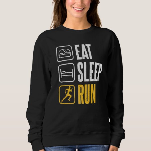 Eat Sleep Run Marathon Runner Trui (Voorkant)