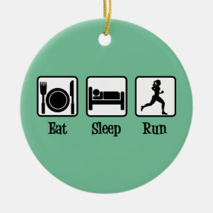 Eat Sleep Run Motivatie Runner Keramisch Ornament