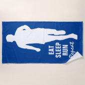 EAT SLEEP RUN REPEAT grappige hardloop strand hand Strandlaken (Voorkant)