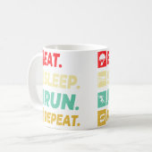 Eat Sleep Run Repeat Running Runner For Boys Koffiemok (Voorkant links)