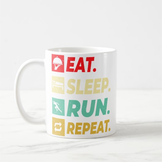 Eat Sleep Run Repeat Running Runner For Boys Koffiemok (Links)