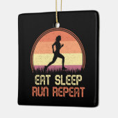 Eat Sleep Run Repeteer Retro Athlete Marathlete Keramisch Ornament (Links)
