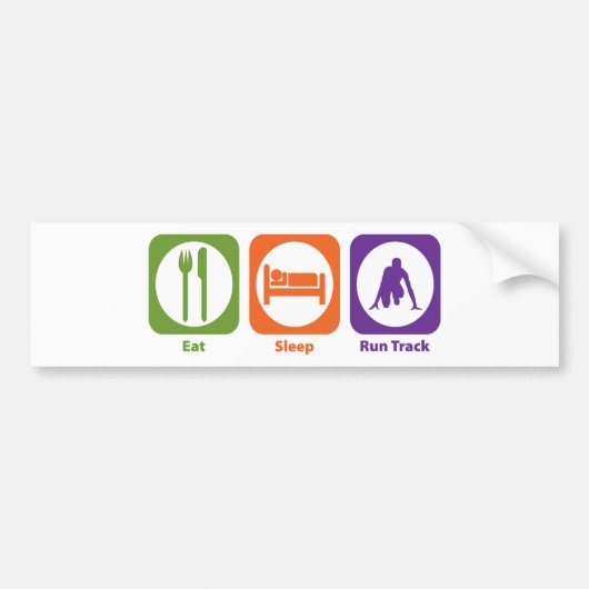 Eat Sleep Run Track Bumpersticker (Voorkant)