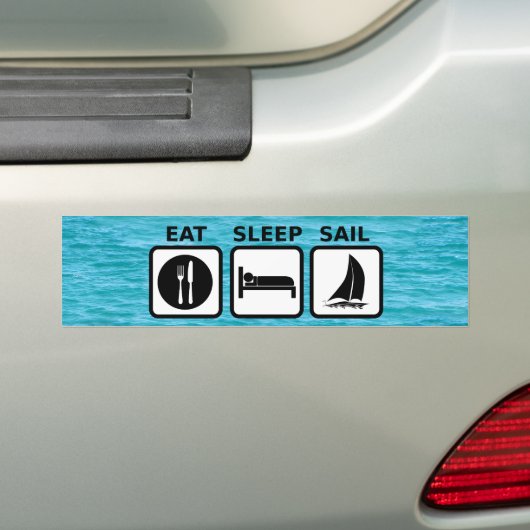 Eat Sleep Sail Bumpersticker (Op auto)