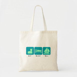 Eat Sleep Sail Green Boaters Design Tote Bag