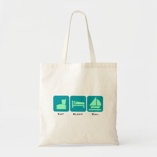 Eat Sleep Sail Green Boaters Design Tote Bag (Voorkant)