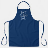 Eat Sleep Sail-marineblauw-nautisch zeiltouw Schort (Voorkant)