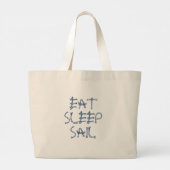 Eat Sleep Sail, nautische zeiltouwknopen Grote Tote Bag (Achterkant)