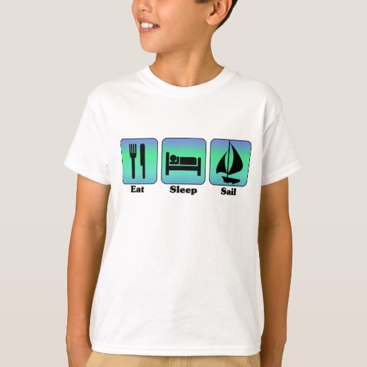Eat Sleep Sail-shirt T-shirt (Voorkant)
