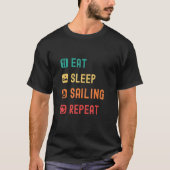 Eat, sleep, sailing, repeat with tick check boxes. t-shirt (Voorkant)